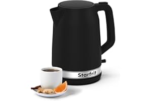 Starfrit Electric Kettle - 1.7L Capacity - Water Level Indicator - Automatic Shut-Off - 1500W – Black