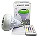 LED RGB Bulb Light Smart Bluetooth Music Speaker Changing Color Lamp Shower Head with Remote for Living Room Bathroom