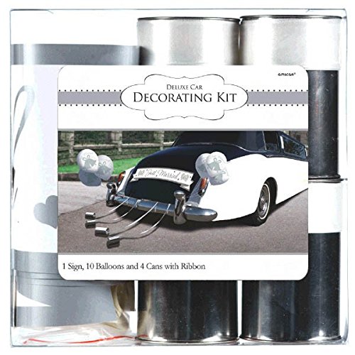 Traditional deluxe wedding car decorating party kit, pack of 15