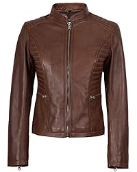 Decrum Brown Motorcycle Jacket Women - Leather