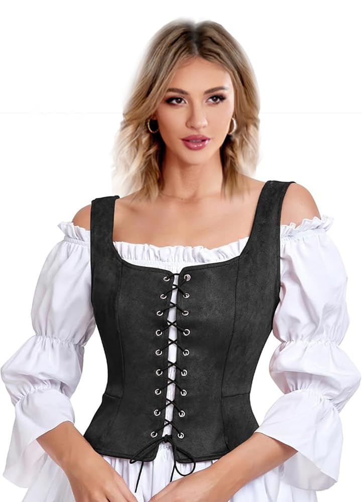 GOLDSTITCH Women's Pirate Corset Renaissance Medieval Vest Steampunk Victorian Costume Bodice for Women