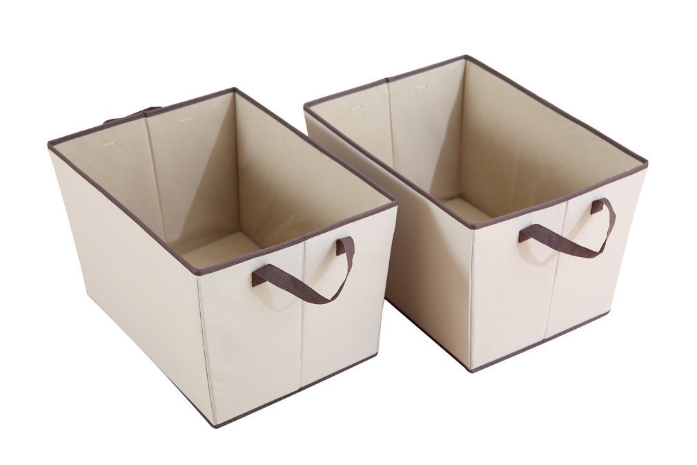 STORAGE MANIAC 2Pack Durable Folding Polyester Canvas Rectangular Open