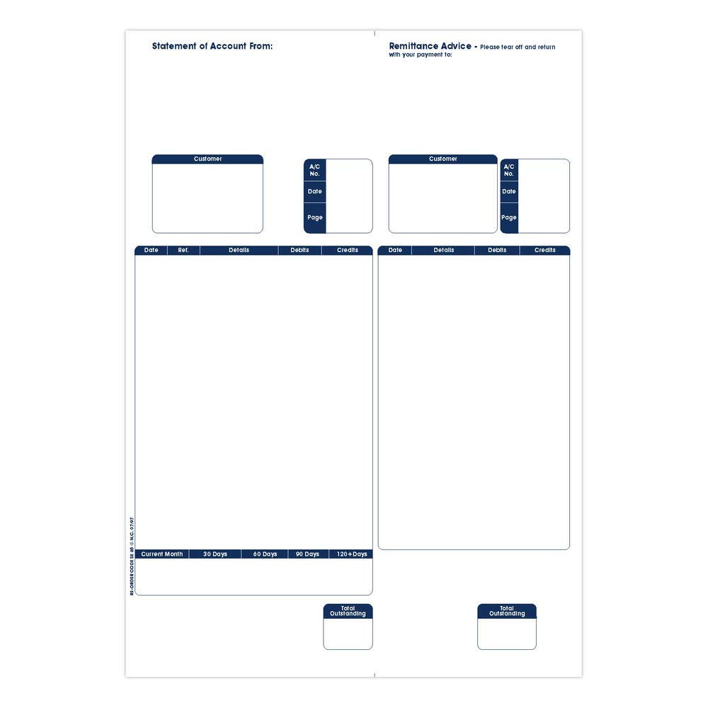 Custom Forms Sage 1-Part Statement/Remittance Advice Forms (Pack of 500)