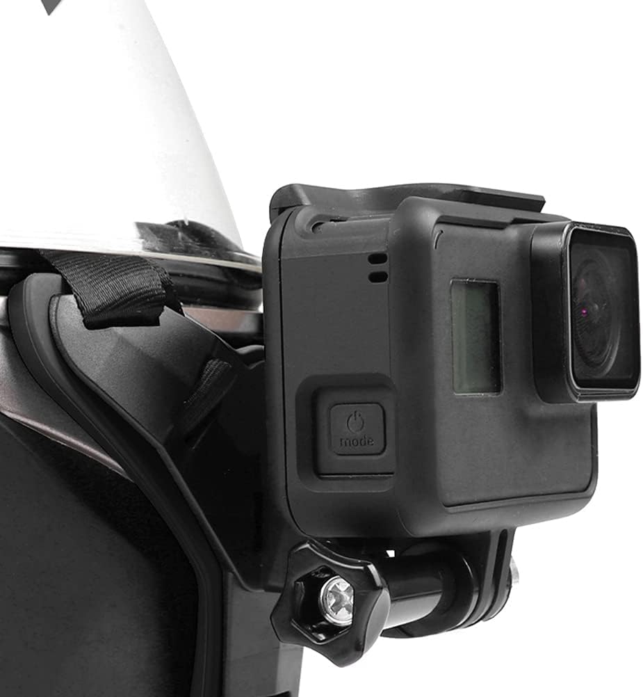 Jesata 5 in 1 Motorcycle Helmet Strap Full Face Front Chin Mount for GoPro Hero/Yi/DJI Sports Action Camera (Black)