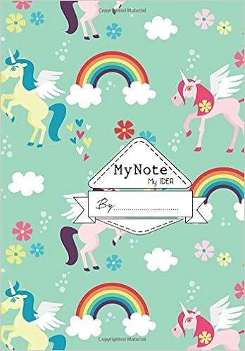 Notebook My Note My Idea 8 X 10 110 Pages Unicorn Blue