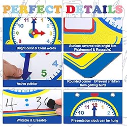 Junkin 25 Pcs Teaching Clock Kit, Clocks Practice