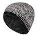 LETHMIK Unique Ribbed Knit Beanie Warm Thick Fleece Lined Hat Mens Winter Skull Cap Grey