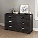 South Shore Step One, Contemporary, Clothing Storage, Six, Bedroom, Dresser Chest of Drawers, 58.7x19.65x6.5 inches, Gray Oak