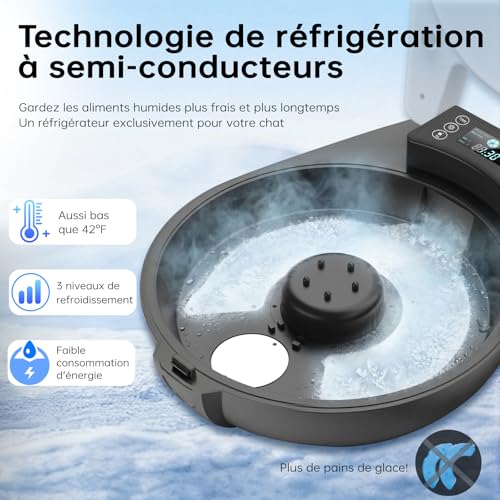 RESPURR Cat Wet Food Dispenser, 3 Days of 5 Meals Fresh, Cold & Chauff Semiconductor, Stainless Steel Bowl 304, Programmable Automaton Cat Food Dispenser