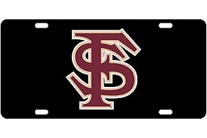 Dixie Dawgs NCAA Black Acrylic License Plate (Florida State Seminoles Black)
