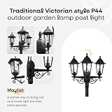 MiniSun Traditional Victorian 1.95m Outdoor Lamp Post Light Black 3 Way 15W LED view 2