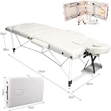 Vesgantti Portable Massage Bed Table 3-Section Aluminium Foldable Beige view 5