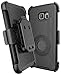 J.west Galaxy S7 Edge Case Hybrid Dual Layer Combo Holster Case Heavy Duty Rugged Protective Case with Built-in Rotating Kickstand Swivel Belt Clip Holster for S7 Edge (Black)