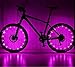 Bike Wheel Lights 20 LED Colorful Light Strip, Ultra Bright AIKATE Cycling Safety Light Strings for Bicycle Spokes or Rim, Cool Bike Tire Accessory (Pink)