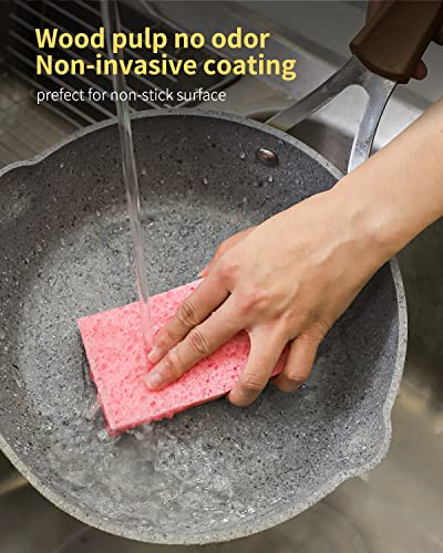 ARCLIBER Cellulose Sponges,Heavy Duty Scrub Kitchen Sponge,Clean Tough Messes Without Scratching Sponges Kitchen,Pop Up Eco Sponges DIY (6 Pack)