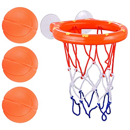 House Ur Home Bath Toy Fun Basketball Hoop & Balls Set for Boys and Girls- Kid & Toddler Bathtub Shooting Game with Strong Suctions Cups That Stick to Any Flat Surface. Perfect Bath Toys Gift Set.