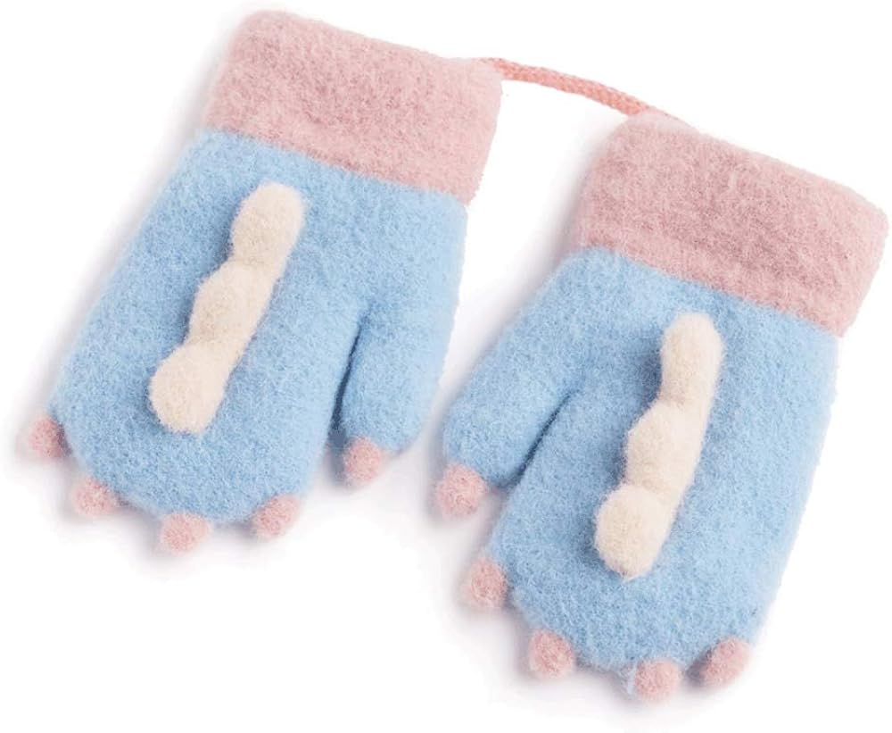 SPRRC Baby Knit Gloves Children's Gloves Autumn Winter Baby Boys Girls