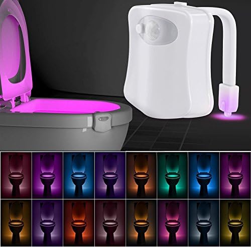 16-colors Sensor Motion LED toilet bowl light night - Light detention- flexible arm- ABS plastic