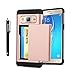 Galaxy J3 Case, CaseTop [Easy 2 Card Access] Sliding Back Door Card Holder Wallet Case - Hybrid TPU PC Cover - For Samsung Galaxy J3 / Express Prime / Amp Prime, Rose Gold