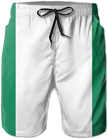 Welonzd Lightweight Quick Dry Beach Shorts 2018 Nigerian Flag Swim Trunks Beach Pants