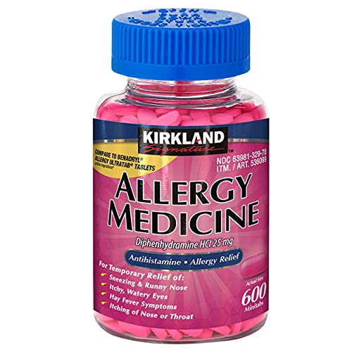 Diphenhydramine HCI 25 Mg Kirkland Brand Allergy Medicine and