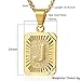 Hermah 26 Gold Plated Square Capital Initial Letter Charm Pendant Necklace for Men Women Box Steel Chain 22inch