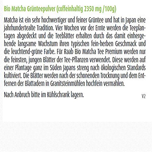 Raab Vitalfood® Bio Matcha Premium Pulver (30 g) - Original aus Japan, reines Matcha-Pulver ohne Zusätze, fein gemahlen, fein-herber Geschmack, Grüntee-Pulver, vegan, Tee-Zeremonie – Bild 4