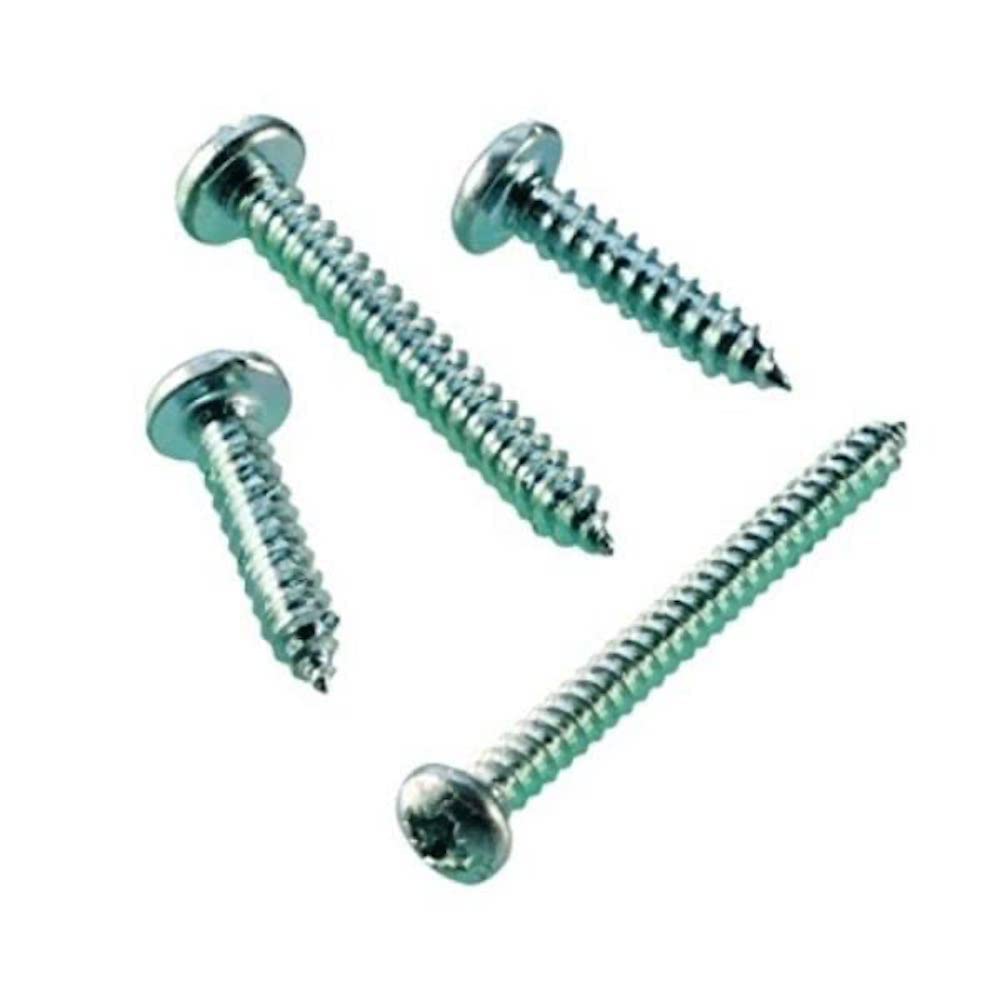 Merriway BH02631 (40 Pcs) Hardened Cross Head Pozi Pan Head Self Tapping Screw, 6 x 1/2 inch Bright Zinc Plated - Pack of 40 Pieces