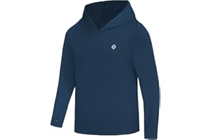 HODOSPORTS Boys Rash Guard Swim Shirt Long Sleeve for Kids UPF 50+ Sun Protection Hooded Swimming Hiking Shirts Swimsuit