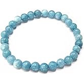 AURABLOOM 6mm Natural Gemstone Beaded Bracelet for Women, Dainty Round Crystal Stretch Bracelets, Spiritual Healing & Calming Stone Jewelry Gift