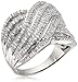 Sterling Silver Round and Baguette Diamond Band (1/2 cttw, IJ Color, I2-I3 Clarity)