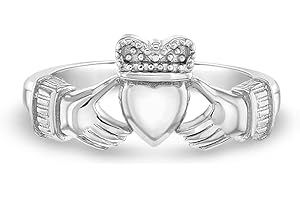 IN SEASON JEWELRY 925 Sterling Silver Size 2-5 Unisex Irish Kid's Claddagh Ring Band for Children - Friendship Promise Heart and Crown Rings for Kids & Preteens - Young Boys & Girls Love Heart Claddagh Rings