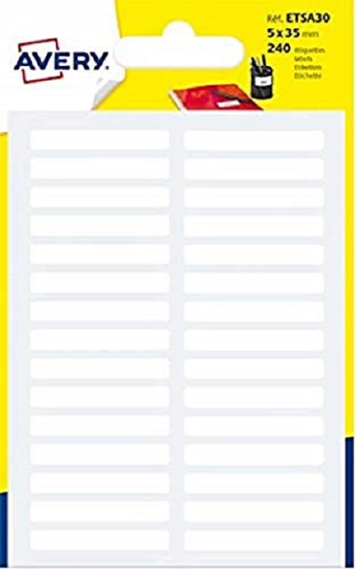 240 Manuscript Labels 5 x 35 mm White