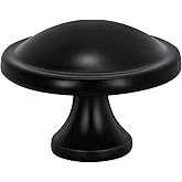 Banqin 10 Pack Cabinet Knobs Black Round Mushroom Hardware Cabinet Knob for Dresser Drawer Diameter 1-1/2 Inch