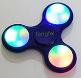 LED Light Fidget Spinner with Switch Plastic EDC Hand Spinner For Autism and ADHD Relief Focus Anxiety Stress Toys Gift (Blue)