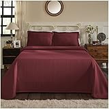 Superior 100% Cotton Medallion Bedspread with Shams, All-Season Premium Cotton MatelassÃ© Jacquard Bedding, Quilted-look Floral Medallion Pattern - King, Garnet