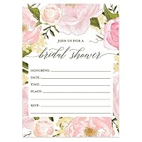 25 Pink Floral Bridal Shower Invitations with Envelopes (Pack of 25) Soon to be Mrs Fill in Boho Wedding, Engagement Excellent Value Invites by Digibuddha VI0047B
