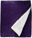 Northpoint Cashmere Velvet Reverse to Cloud Sherpa Throw, Purple