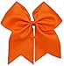 Kenz Laurenz Cheer Bows Orange Cheerleading Softball - Gifts for Girls and Women Team Bow with Ponytail Holder Complete your Cheerleader Outfit Uniform Strong Hair Ties Bands Elastics by (1)