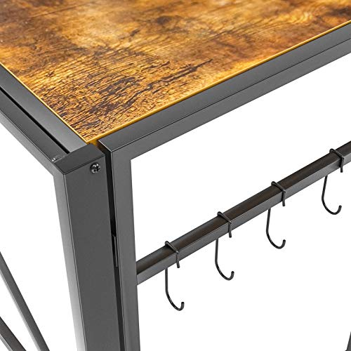 Computer Home Office Desk 35 Inch，Home Gaming Desk,Study Computer Desk Home ，Black Metal Frame, Rustic Brown (Ancient Wood)