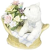 Cosmos SA49105 West Terrier Dog in Flower Basket Musical Figurine, 5-Inch