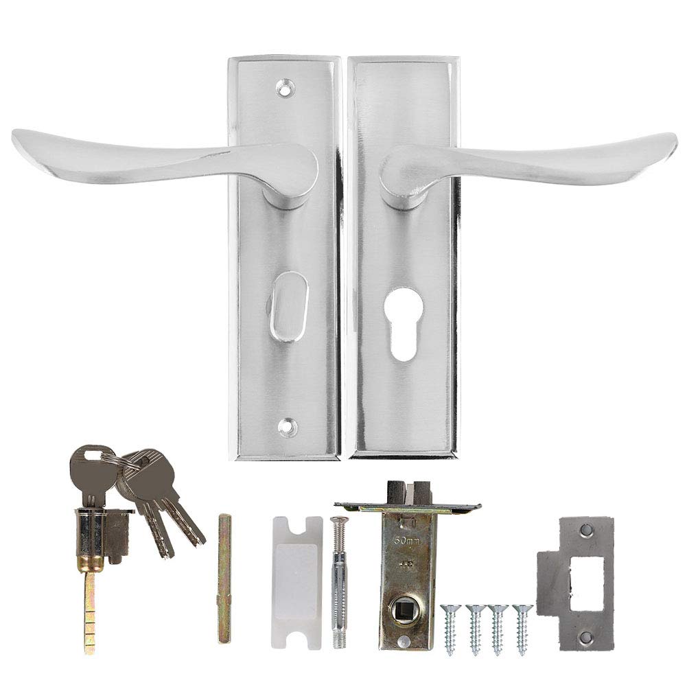 QANYEGN Aluminium Alloy Lever Lock Door Handles, Door Handle Lock with Key, Lever Latch Handles for Interior Bathroom and Bedroom