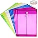 Moep Poly String Project Envelope with Expandable Gusset, A4 Size, Set of 15 Mix Colors, Water/tear Resistant-translucent