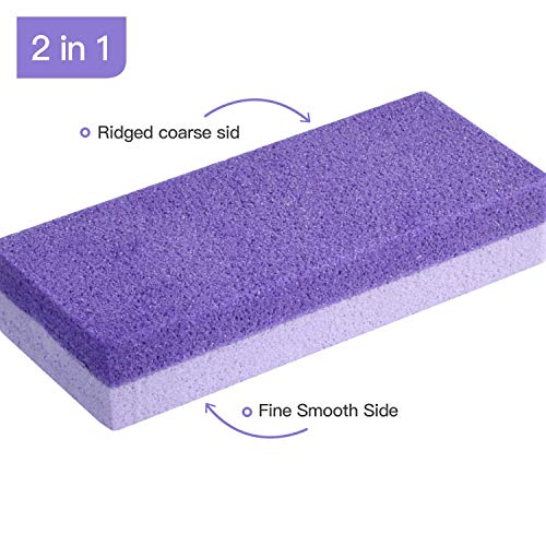Pumice Stone for Feet (Pack of 4), Chialstar 2 in 1 Callus Remover and Pumice Pad, Pedicure Stone Scrubber for Smooth Feet, Hands and Body, Exfoliation Tool to Remove Dead Skin