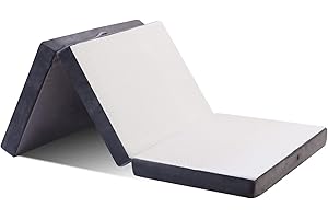 GOHOME Folding Mattress Single - Tri-Fold Futon Mattress Portable Floor Mattress for Guests Children and Adults Foldable Sofa Bed Camping Mattress for Back Pain Relief, Cot 25"x75"x4"