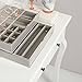 Beautify Stackable Jewelry Organizer Trays Set of 3 Muti-use Jewelry Storage Holder for Earrings, Bracelets, Necklaces & Rings White Leather Display Case 21 Slot for Drawer or Dresser