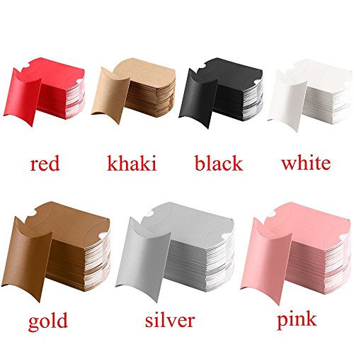 Okdeals 50pcs Pillow Paper Candy Box Wedding Favors Baby Party Bread Gift Bag (White)