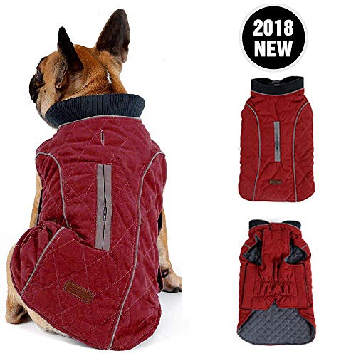 FOREYY Reflective Dog Fleece Coat with Velcro Closure and Leash