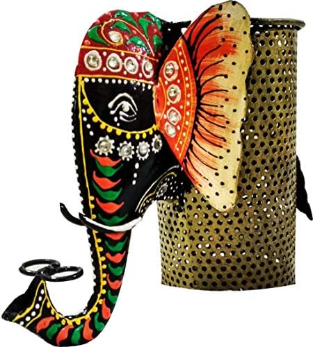 SAARTHI Rajasthani Multicolour Elegant Antique Designer Decorative Unique Metal Flower Pot|Plant Pot| Flower Pot for Side Table| Flower for Centre Table| Long Flower VASE or Corner| Decorative Vase and Pots|Flower Vase For Garden|Planters| Pen Stand |Elephant Pen Pencil Holder | Card Holder Stand|Cutlery Holder |Table Desk Organizer | Indoor|Outdoor |Living Room|Bedroom|Balcony|Table Vase |Makeup Holder|Home|Office|Café Décor