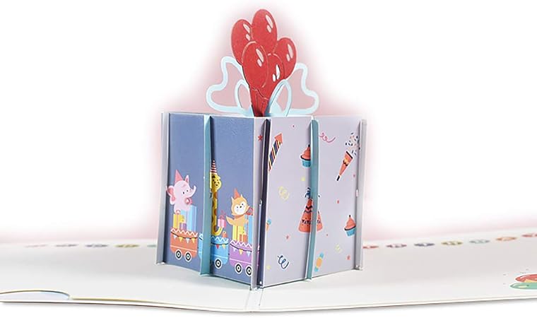 Amazon ポップアップカード メッセージカード グリーティングカード メッセージカード 感謝状 3d ギフトボックス型 誕生日 母の日 可愛い サプライズ グリーティングカード 文房具 オフィス用品